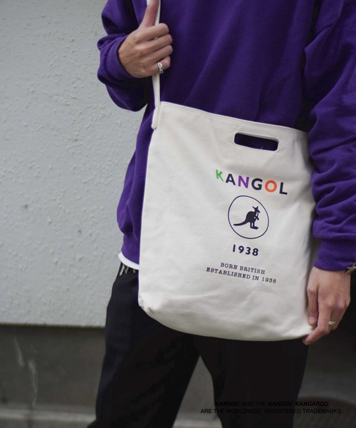 KANGOL（カンゴール）の「【 KANGOL / カンゴール 】 キャンバス ショルダー トート バッグ（ショルダーバッグ・レディース・オフホワイト/ホワイト系その他/ホワイト系その他3/ホワイト系その他5/ホワイト系その他2/ホワイト系その他4/ブラック/ブラック系その他/ホワイト系その他6/ホワイト系その他7/ブラック系その他2/ブラック系その他3/ホワイト/ホワイト×ネイビー/ホワイト×ブルー/ホワイト×レッド/ホワイト×ブラック/ブラック系その他4/その他/その他1/ブラック系その他5・FREE）」の6枚目の写真