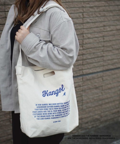KANGOL（カンゴール）の「【 KANGOL / カンゴール 】 キャンバス ショルダー トート バッグ（ショルダーバッグ・レディース・オフホワイト/ホワイト系その他/ホワイト系その他3/ホワイト系その他5/ホワイト系その他2/ホワイト系その他4/ブラック/ブラック系その他/ホワイト系その他6/ホワイト系その他7/ブラック系その他2/ブラック系その他3/ホワイト/ホワイト×ネイビー/ホワイト×ブルー/ホワイト×レッド/ホワイト×ブラック/ブラック系その他4/その他/その他1/ブラック系その他5・FREE）」の8枚目の写真