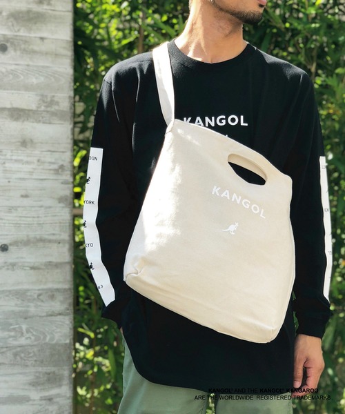KANGOL（カンゴール）の「【 KANGOL / カンゴール 】 キャンバス ショルダー トート バッグ（ショルダーバッグ・レディース・オフホワイト/ホワイト系その他/ホワイト系その他3/ホワイト系その他5/ホワイト系その他2/ホワイト系その他4/ブラック/ブラック系その他/ホワイト系その他6/ホワイト系その他7/ブラック系その他2/ブラック系その他3/ホワイト/ホワイト×ネイビー/ホワイト×ブルー/ホワイト×レッド/ホワイト×ブラック/ブラック系その他4/その他/その他1/ブラック系その他5・FREE）」の12枚目の写真