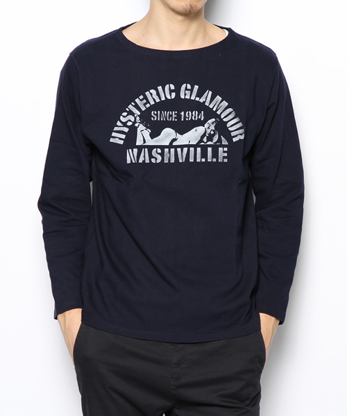 HYSTERIC GLAMOUR（ヒステリックグラマー）の「STENCIL WOMAN pt T-SH（Tシャツ/カットソー・メンズ・ホワイト系その他/ネイビー/ブルー系その他・SMALL/MEDIUM/LARGE）」の3枚目の写真