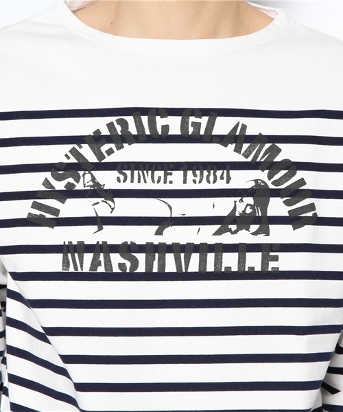 HYSTERIC GLAMOUR（ヒステリックグラマー）の「STENCIL WOMAN pt T-SH（Tシャツ/カットソー・メンズ・ホワイト系その他/ネイビー/ブルー系その他・SMALL/MEDIUM/LARGE）」の6枚目の写真