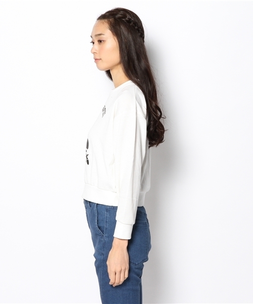 WEGO（ウィゴー）の「WEGO/ヒューマンプリントスウェット（スウェット・レディース・ホワイト/杢グレー/ダークグリーン/ワイン・FREE）」の6枚目の写真