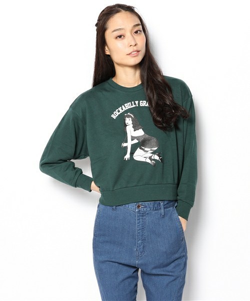 WEGO（ウィゴー）の「WEGO/ヒューマンプリントスウェット（スウェット・レディース・ホワイト/杢グレー/ダークグリーン/ワイン・FREE）」の13枚目の写真