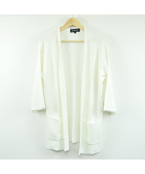 BURROWS(バローズ)の「MIXカーディガン(ニット/セーター・メンズ・ホワイト/ブラック/ネイビー/グレー・MEDIUM/LARGE)」の2枚目の写真