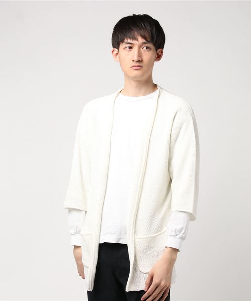 BURROWS(バローズ)の「MIXカーディガン(ニット/セーター・メンズ・ホワイト/ブラック/ネイビー/グレー・MEDIUM/LARGE)」の7枚目の写真