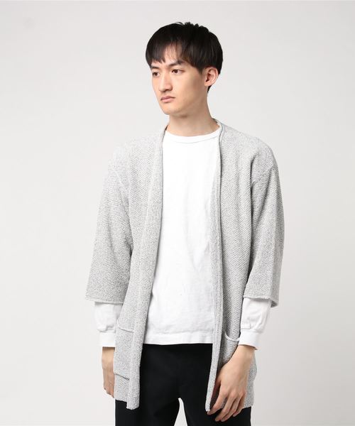 BURROWS(バローズ)の「MIXカーディガン(ニット/セーター・メンズ・ホワイト/ブラック/ネイビー/グレー・MEDIUM/LARGE)」の9枚目の写真