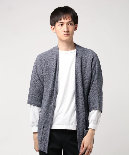 BURROWS(バローズ)の「MIXカーディガン(ニット/セーター・メンズ・ホワイト/ブラック/ネイビー/グレー・MEDIUM/LARGE)」の10枚目の写真