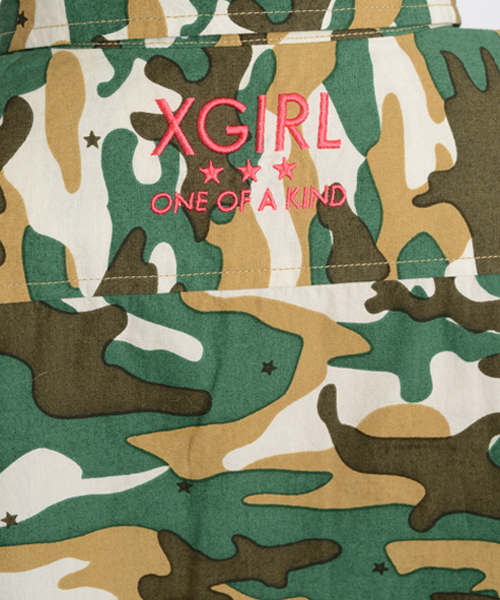 X-girl(エックスガール)の「CAMO SHIRT(シャツ/ブラウス・レディース・ホワイト/ブラック/カモフラージュ・1/2)」の14枚目の写真