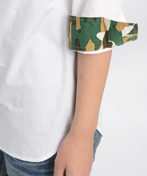 X-girl(エックスガール)の「CAMO SHIRT(シャツ/ブラウス・レディース・ホワイト/ブラック/カモフラージュ・1/2)」の10枚目の写真