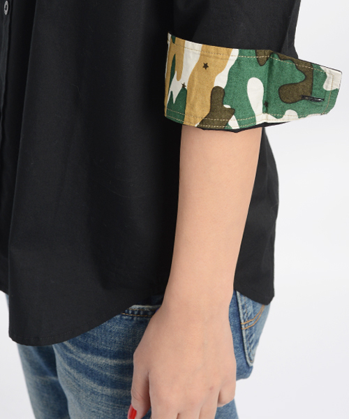 X-girl(エックスガール)の「CAMO SHIRT(シャツ/ブラウス・レディース・ホワイト/ブラック/カモフラージュ・1/2)」の11枚目の写真