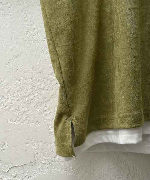 MinoriTY（マイノリティ）の「フェイクスウェード半袖Tシャツ+インナーTシャツ（2枚セット）アンサンブル（Tシャツ/カットソー・メンズ・カーキ/キャメル/ベージュ・M/L）」の14枚目の写真