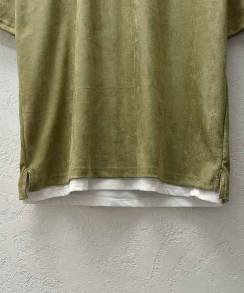 MinoriTY（マイノリティ）の「フェイクスウェード半袖Tシャツ+インナーTシャツ（2枚セット）アンサンブル（Tシャツ/カットソー・メンズ・カーキ/キャメル/ベージュ・M/L）」の15枚目の写真