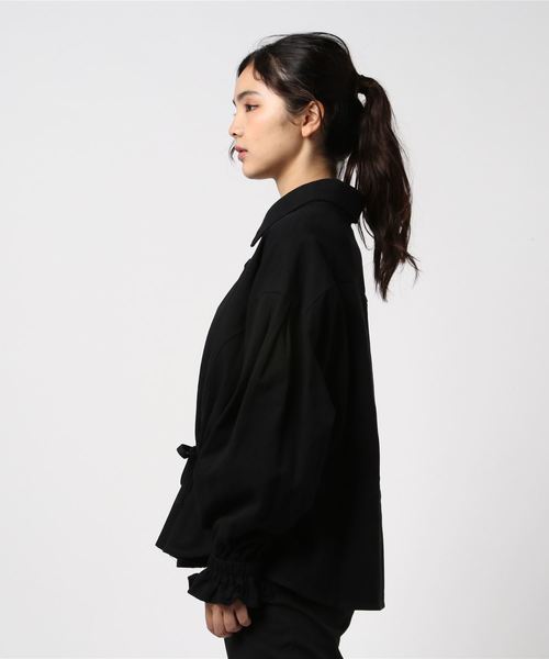 ENVYM（アンビー）の「ウエストギャザーＳＨ（シャツ/ブラウス・レディース・ブラック/ベージュ/カーキ/ピンク・FREE）」の5枚目の写真