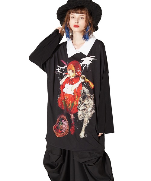 ankoROCK(アンコロック)の「前後喫煙赤ずきんシャツ襟カットソー -メガビッグ-(Tシャツ/カットソー・メンズ・A・ONE SIZE)」の14枚目の写真