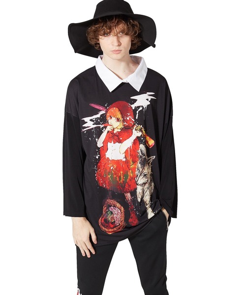 ankoROCK(アンコロック)の「前後喫煙赤ずきんシャツ襟カットソー -メガビッグ-(Tシャツ/カットソー・メンズ・A・ONE SIZE)」の13枚目の写真
