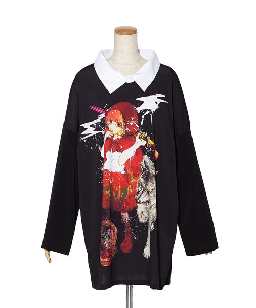 ankoROCK(アンコロック)の「前後喫煙赤ずきんシャツ襟カットソー -メガビッグ-(Tシャツ/カットソー・メンズ・A・ONE SIZE)」の6枚目の写真