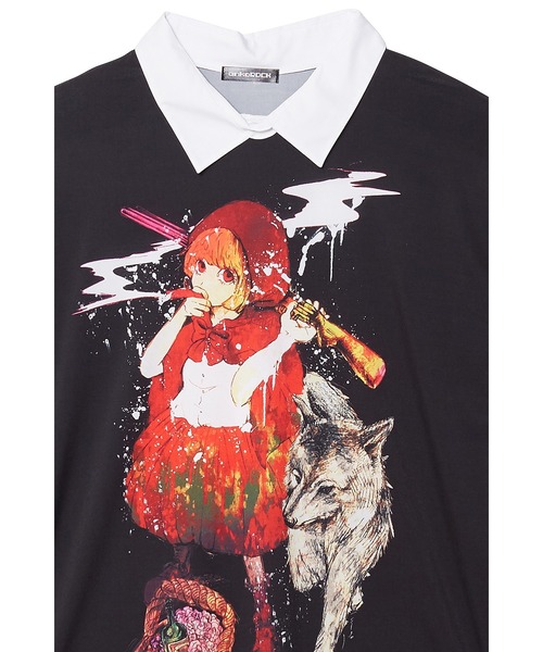 ankoROCK(アンコロック)の「前後喫煙赤ずきんシャツ襟カットソー -メガビッグ-(Tシャツ/カットソー・メンズ・A・ONE SIZE)」の3枚目の写真