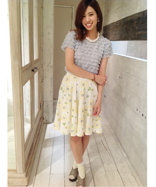 Chico（チコ）の「花柄プリントスカート（スカート・レディース・ネイビー/ホワイト/レッド・FREE）」の12枚目の写真