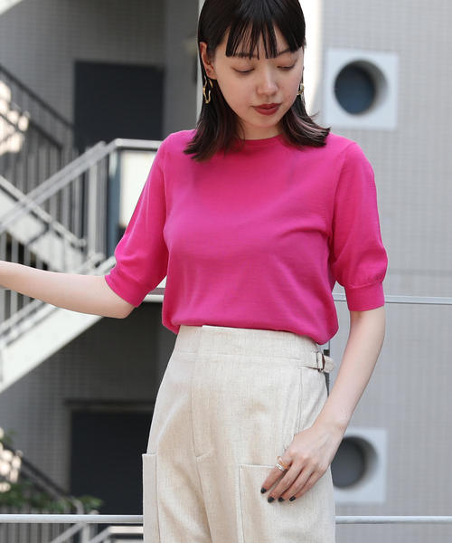 TOMORROWLAND (トゥモローランド)の「スーパーファインウール クルーネックプルオーバー(ニット/セーター・レディース・ホワイト/チャコールグレー/ベージュ/ネイビー/カーキ/サックスブルー/ピンク/バーガンディー・S/M/L)」の7枚目の写真