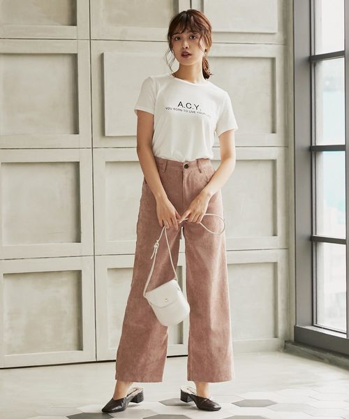 KOBE LETTUCE(コウベレタス)の「コーデュロイストレートワイドパンツ【セットアップOK】(その他パンツ・レディース・ホワイト系その他/ブラウン系その他/ピンク系その他/チャコールグレー・S/M)」の15枚目の写真