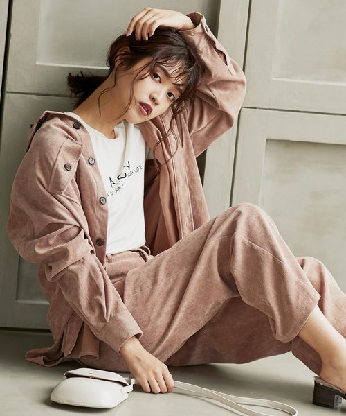 KOBE LETTUCE(コウベレタス)の「コーデュロイストレートワイドパンツ【セットアップOK】(その他パンツ・レディース・ホワイト系その他/ブラウン系その他/ピンク系その他/チャコールグレー・S/M)」の17枚目の写真