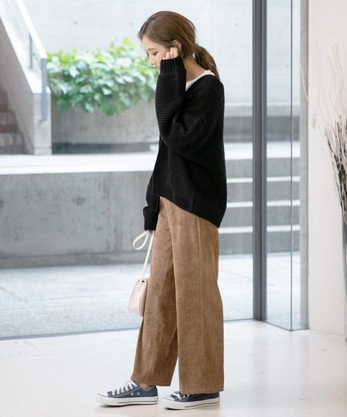 KOBE LETTUCE(コウベレタス)の「コーデュロイストレートワイドパンツ【セットアップOK】(その他パンツ・レディース・ホワイト系その他/ブラウン系その他/ピンク系その他/チャコールグレー・S/M)」の11枚目の写真