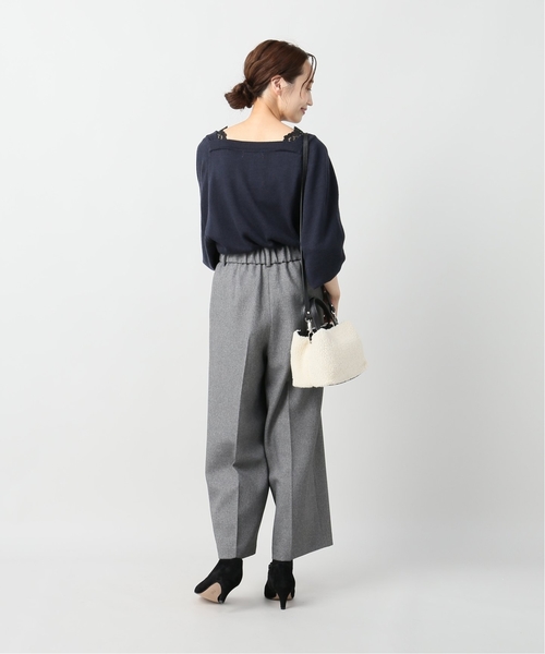 La TOTALITE(ラトータリテ)の「ワイドクロップドパンツ【手洗い可能】◆(その他パンツ・レディース・チャコールグレー/ベージュ・36/38)」の4枚目の写真