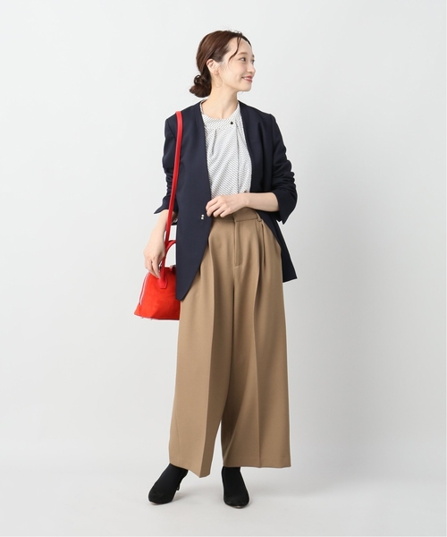 La TOTALITE(ラトータリテ)の「ワイドクロップドパンツ【手洗い可能】◆(その他パンツ・レディース・チャコールグレー/ベージュ・36/38)」の5枚目の写真