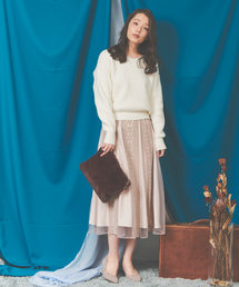 noela パターンフロッキーレーススカート Noela スカート パターンフロッキーレーススカート : ZOZOTOWN