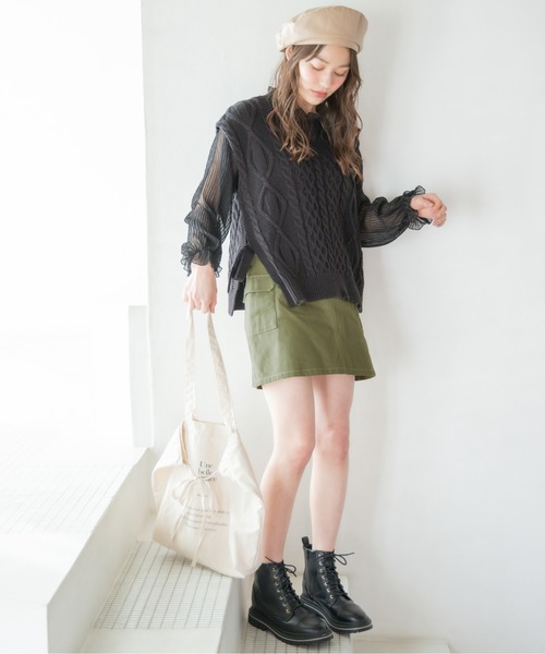 Heather（ヘザー）の「サイドリボンニットベストSET 868777（その他