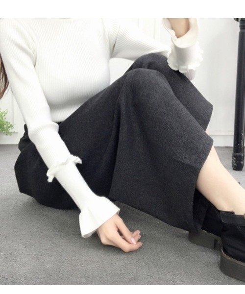 Coo+i（クーイ）の「タック入りワイドパンツ（スラックス・レディース・ネイビー/チャコールグレー/ブラック/グレー系その他/ブラック系その他/キャメル/グレー系その他2/ブラウン系その他・S/M/XL/L）」の12枚目の写真