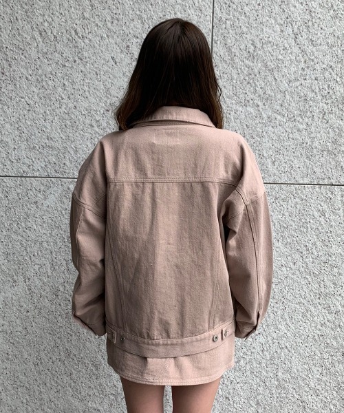 ENVYM（アンビー）の「カラールーズデニムＪＫ（デニムジャケット・レディース・ブラウン/グレー/ピンク/アイボリー・FREE）」の8枚目の写真