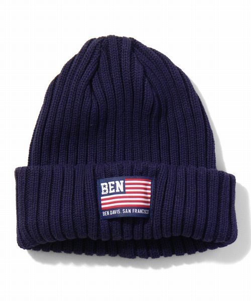 BEN DAVIS ORIGINALS（ベンデイビスオリジナルス）の「BEN DAVIS COTTON KNIT CAP FLAG（ニットキャップ/ビーニー・メンズ・ホワイト/ブラック/ヘザーグレー/ブルー/ネイビー/レッド/ブルー系その他/ブラック系その他・FREE）」の5枚目の写真