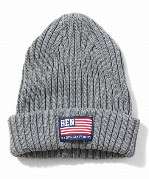 BEN DAVIS ORIGINALS（ベンデイビスオリジナルス）の「BEN DAVIS COTTON KNIT CAP FLAG（ニットキャップ/ビーニー・メンズ・ホワイト/ブラック/ヘザーグレー/ブルー/ネイビー/レッド/ブルー系その他/ブラック系その他・FREE）」の4枚目の写真