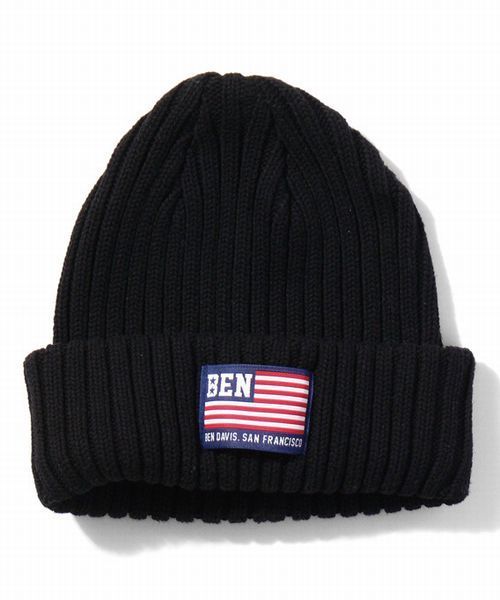 BEN DAVIS ORIGINALS（ベンデイビスオリジナルス）の「BEN DAVIS COTTON KNIT CAP FLAG（ニットキャップ/ビーニー・メンズ・ホワイト/ブラック/ヘザーグレー/ブルー/ネイビー/レッド/ブルー系その他/ブラック系その他・FREE）」の3枚目の写真