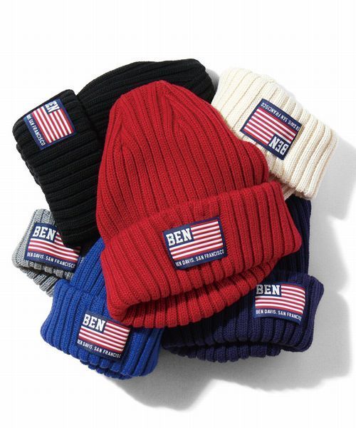 BEN DAVIS ORIGINALS（ベンデイビスオリジナルス）の「BEN DAVIS COTTON KNIT CAP FLAG（ニットキャップ/ビーニー・メンズ・ホワイト/ブラック/ヘザーグレー/ブルー/ネイビー/レッド/ブルー系その他/ブラック系その他・FREE）」の16枚目の写真