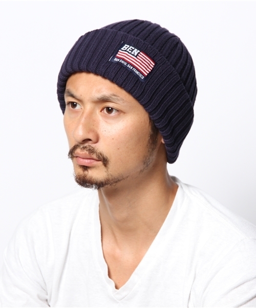 BEN DAVIS ORIGINALS（ベンデイビスオリジナルス）の「BEN DAVIS COTTON KNIT CAP FLAG（ニットキャップ/ビーニー・メンズ・ホワイト/ブラック/ヘザーグレー/ブルー/ネイビー/レッド/ブルー系その他/ブラック系その他・FREE）」の14枚目の写真