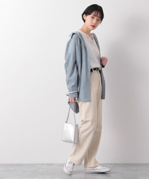 PAGEBOY(ページボーイ)の「【WEB限定アイテム】スカラップレースフレンチスリーブ(Tシャツ/カットソー・レディース・ブラック/オフホワイト/ブルー/グレイッシュベージュ/イエロー/グリーン系その他・FREE)」の10枚目の写真