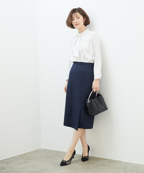 ROPE' PICNIC(ロペピクニック)の「麻調タックアイラインスカート(スカート・レディース・ベージュ/ネイビー/カーキ/ベージュ系その他2・40/38/36)」の14枚目の写真