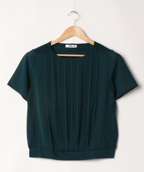 NEWYORKER(ニューヨーカー)の「シフォンジョーゼット ランダムプリーツブロッキングカットソー(スーツインナー対応)(Tシャツ/カットソー・レディース・ホワイト/ライトグレー/グリーン系その他3・M/L)」の17枚目の写真