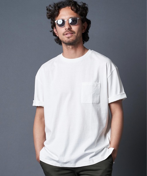 THE TWENTYSEVEN（ザ トゥエンティーセブン）の「The TWENTYSEVEN:COTTON C/N TEE コットンクルーネックTEE（Tシャツ/カットソー・メンズ・ホワイト/ブラック/ベージュ/ネイビー/グレー・M/L/XL）」の2枚目の写真