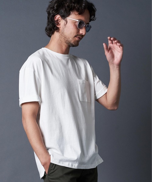 THE TWENTYSEVEN（ザ トゥエンティーセブン）の「The TWENTYSEVEN:COTTON C/N TEE コットンクルーネックTEE（Tシャツ/カットソー・メンズ・ホワイト/ブラック/ベージュ/ネイビー/グレー・M/L/XL）」の6枚目の写真