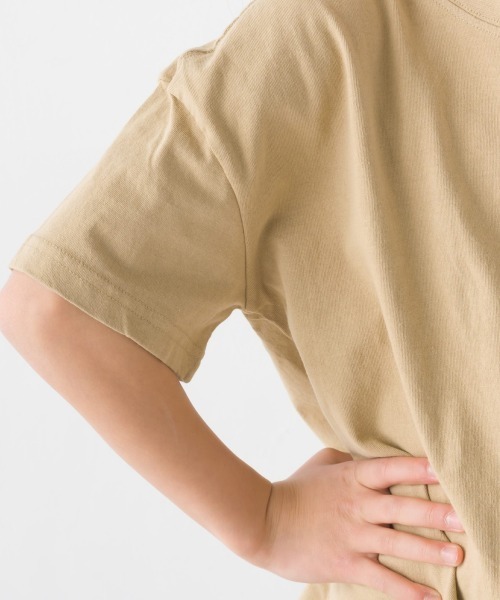 OMNES（オムネス）の「キッズ 製品洗いコットンビッグ半袖Tシャツ（Tシャツ/カットソー・キッズ・ホワイト/グレー/ブラウン/ベージュ/カーキ/ピンク/ブラック・100/110/120/130/140）」の20枚目の写真