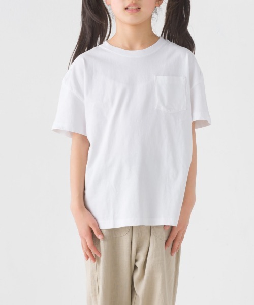 OMNES（オムネス）の「キッズ 製品洗いコットンビッグ半袖Tシャツ（Tシャツ/カットソー・キッズ・ホワイト/グレー/ブラウン/ベージュ/カーキ/ピンク/ブラック・100/110/120/130/140）」の8枚目の写真
