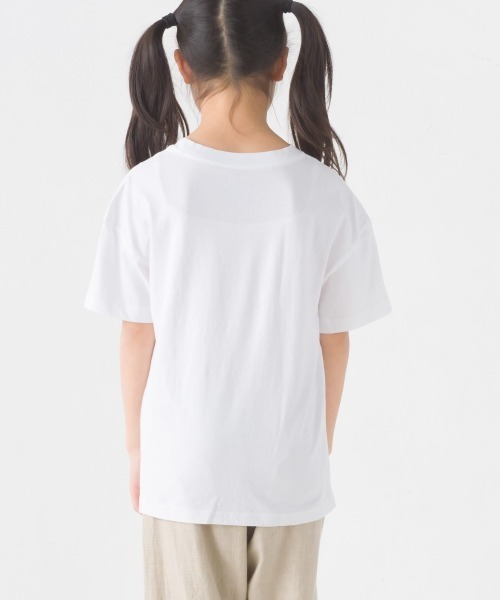 OMNES（オムネス）の「キッズ 製品洗いコットンビッグ半袖Tシャツ（Tシャツ/カットソー・キッズ・ホワイト/グレー/ブラウン/ベージュ/カーキ/ピンク/ブラック・100/110/120/130/140）」の10枚目の写真