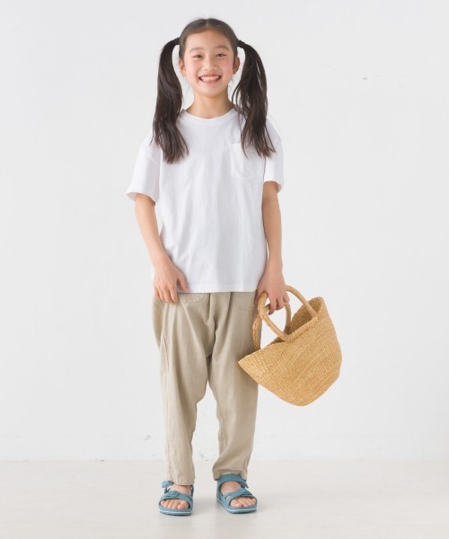 OMNES（オムネス）の「キッズ 製品洗いコットンビッグ半袖Tシャツ（Tシャツ/カットソー・キッズ・ホワイト/グレー/ブラウン/ベージュ/カーキ/ピンク/ブラック・100/110/120/130/140）」の11枚目の写真