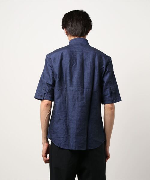 HIDEAWAYS NICOLE（ハイダウェイニコル）の「イタリアンカラー5分袖シャツ（シャツ/ブラウス・メンズ・ブラック/ネイビー/オレンジ/ボルドー・MEDIUM/LARGE/X-LARGE）」の19枚目の写真