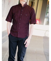 HIDEAWAYS NICOLE | イタリアンカラー5分袖シャツ(シャツ/ブラウス)