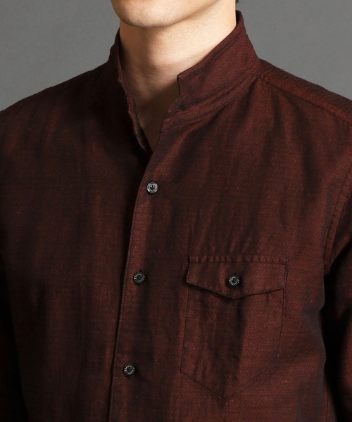 HIDEAWAYS NICOLE（ハイダウェイニコル）の「イタリアンカラー5分袖シャツ（シャツ/ブラウス・メンズ・ブラック/ネイビー/オレンジ/ボルドー・MEDIUM/LARGE/X-LARGE）」の7枚目の写真