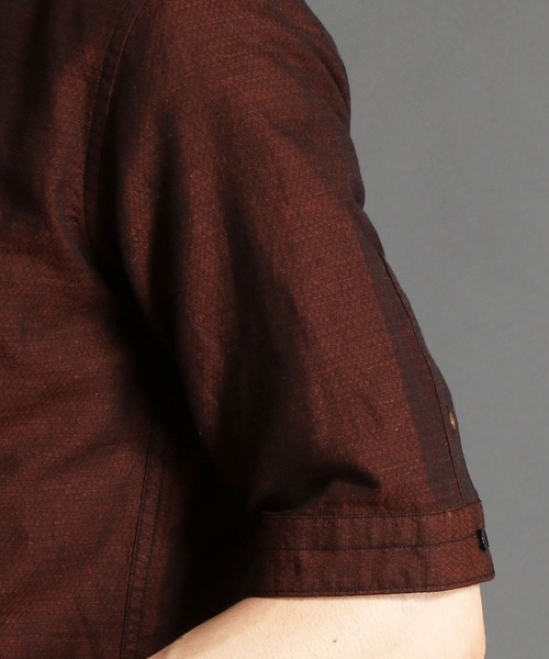 HIDEAWAYS NICOLE（ハイダウェイニコル）の「イタリアンカラー5分袖シャツ（シャツ/ブラウス・メンズ・ブラック/ネイビー/オレンジ/ボルドー・MEDIUM/LARGE/X-LARGE）」の9枚目の写真